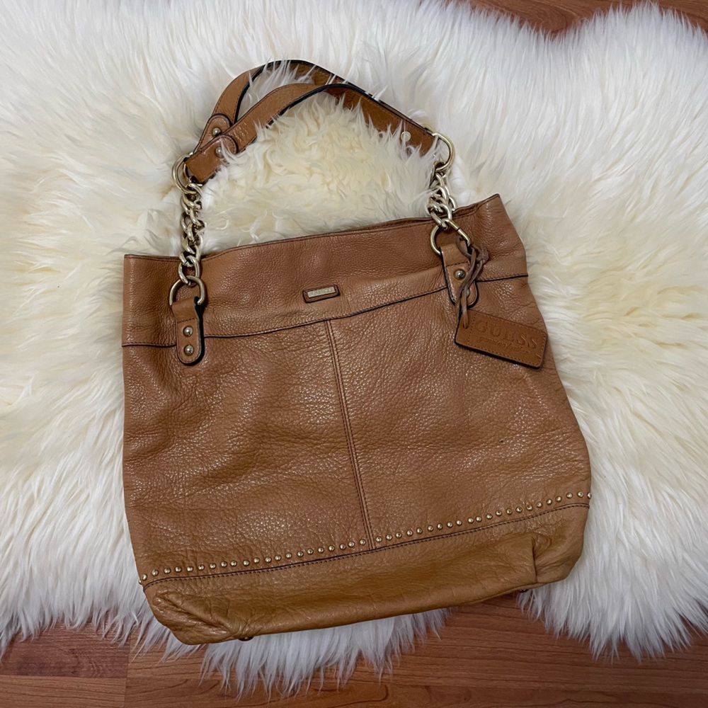 Guess Tan Leather Handbag